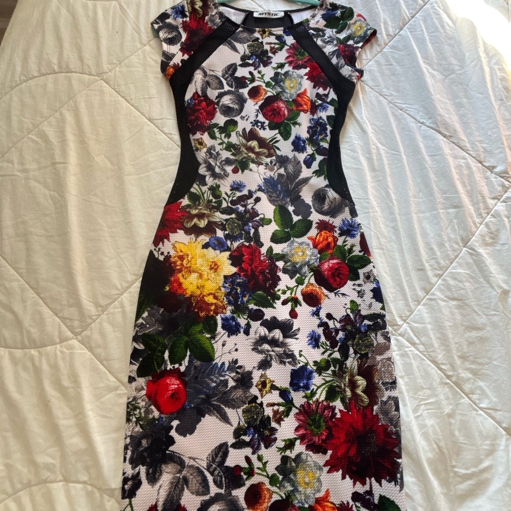 Mystic Vibrant Floral Midi Dress